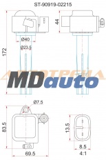 Катушка зажигания TOYOTA 1MZ-FE /2MZ-FE MCV2# 96-01 /1MZ-FE MCX10 96- (3) Катушка зажигания TOYOTA 1MZ-FE /2MZ-FE MCV2# 96-01 /1MZ-FE MCX10 96- (3)