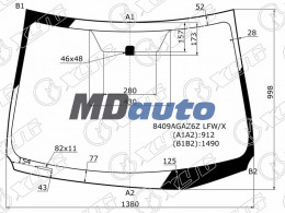 Стекло лобовое в клей TOYOTA COROLLA 4D SEDAN 13- Стекло лобовое в клей TOYOTA COROLLA 4D SEDAN 13-