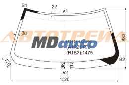 Стекло лобовое в клей TOYOTA CROWN HARDTOP 4D 1987- Стекло лобовое в клей TOYOTA CROWN HARDTOP 4D 1987-