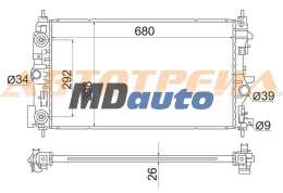 Радиатор CHEVROLET CRUZE /OPEL ASTRA J 1.4T /1.6T 09- /OPEL ZAFIRA C 10-(пластинчатый) Радиатор CHEVROLET CRUZE /OPEL ASTRA J 1.4T /1.6T 09- /OPEL ZAFIRA C 10-(пластинчатый)