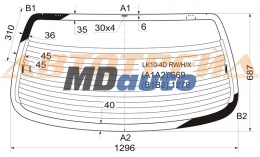 Стекло заднее с обогревом TOYOTA ECHO /PLATZ 4D SEDAN 99- Стекло заднее с обогревом TOYOTA ECHO /PLATZ 4D SEDAN 99-