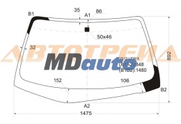 Стекло лобовое в клей TOYOTA CROWN MAJESTA HARD-TOP 91-95 Стекло лобовое в клей TOYOTA CROWN MAJESTA HARD-TOP 91-95