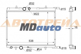 Радиатор PEUGEOT 206 /307 /XSARA 1.1 /1.4 /1.4D /1.6 /1.9D /2.0 /2.0D 98-07 /BERLINGO /PARTNER см.коментарий Радиатор PEUGEOT 206 /307 /XSARA 1.1 /1.4 /1.4D /1.6 /1.9D /2.0 /2.0D 98-07 /BERLINGO /PARTNER см.коментарий