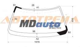 Стекло лобовое в клей TOYOTA CROWN HARDTOP 1983-87 Стекло лобовое в клей TOYOTA CROWN HARDTOP 1983-87