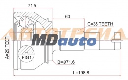 Шрус наружный PEUGEOT BOXER III 06- /CITROEN JUMPER III 06- /FIAT DUCATO III 06- Шрус наружный PEUGEOT BOXER III 06- /CITROEN JUMPER III 06- /FIAT DUCATO III 06-