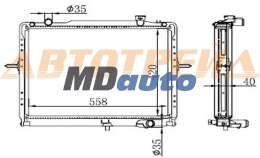 Радиатор KIA BONGO 04- K2400 /K2700 D2.4 /2.7 (420) Радиатор KIA BONGO 04- K2400 /K2700 D2.4 /2.7 (420)