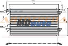 Радиатор кондиционера RENAULT LAGUNA 01-07 /VEL SATIS 02- Радиатор кондиционера RENAULT LAGUNA 01-07 /VEL SATIS 02-