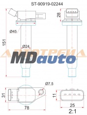 Катушка зажигания TOYOTA 1AZ /2AZ-FE 00- Катушка зажигания TOYOTA 1AZ /2AZ-FE 00-