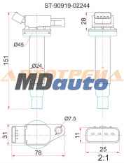 Катушка зажигания TOYOTA 1AZ /2AZ-FE 00- Катушка зажигания TOYOTA 1AZ /2AZ-FE 00-