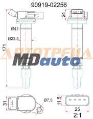 Катушка зажигания TOYOTA 2,3GR#, 3UR# 2ARFXE, 05- Катушка зажигания TOYOTA 2,3GR#, 3UR# 2ARFXE, 05-