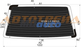 Стекло заднее (крышка багажника) затемненное с обогревом TOYOTA COROLLA KE106 WAGON 1998- фонари хр Стекло заднее (крышка багажника) затемненное с обогревом TOYOTA COROLLA KE106 WAGON 1998- фонари хр