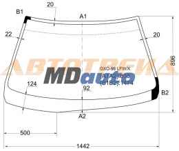 Стекло лобовое в клей TOYOTA CRESTA 4D SEDAN 96- Стекло лобовое в клей TOYOTA CRESTA 4D SEDAN 96-